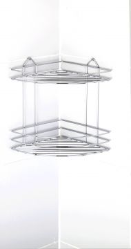 MENSOLA DA BAGNO 24X24X30CM ANG. 4MM 2 RIPIANI CROMO