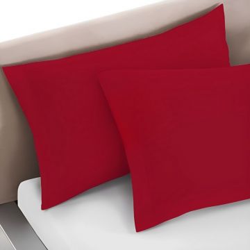LINEA FRIDA - COPPIA FEDERE IN COTONE 52X82 CM BORDEAUX