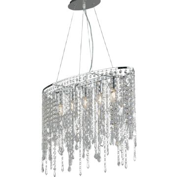 SOSPENSIONE BREEZE CROMATO 66.5X23.5 H. 140CM - 5XE14 MAX 40W 