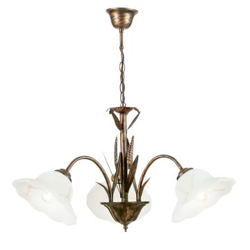 LAMPADARIO BYRON BRONZO/PENNELLATO RAME 64X100CM - 3XE14 MAX 60W