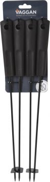 SET 4 SPIEDINI BARBECUE IN ACCIAIO INOX NERO 45CM