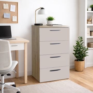 CASSETTIERA MOD. SPOSAMI CM 69.4X44.4 H.108.32 ROVERE ARTISAN/CASHMERE LUCIDO