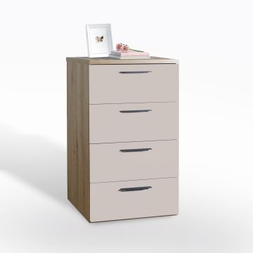 CASSETTIERA MOD. SPOSAMI CM 69.4X44.4 H.108.32 ROVERE ARTISAN/CASHMERE LUCIDO