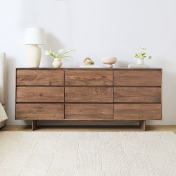 CASSETTIERA MOD. SON CM 160X40 H. 85 IN LEGNO DI MANGO