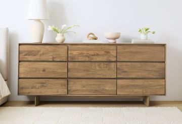 CASSETTIERA MOD. SON CM 160X40 H. 85 IN LEGNO DI MANGO