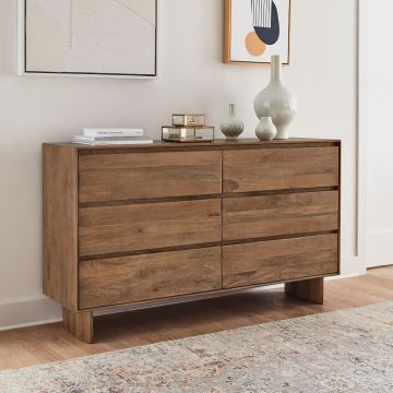 CASSETTIERA MOD. SON CM 130X40 H. 85 IN LEGNO DI MANGO