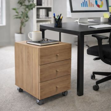 CASSETTIERA IN LAMINATO CM 40.1X52.5 H. 59.6 NOCE