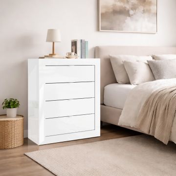 CASSETTIERA BASIC CM 70X35 H. 78 BIANCO LUCIDO