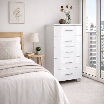 CASSETTIERA CM 60X44 H. 104 BIANCO LUCIDO