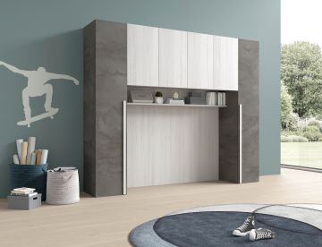 ARMADIO PONTE LOFT 292,6X58 H. 247 OSSIDO E ROVERE NORDICO