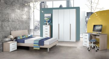 CAMERETTA COMPLETA MOD. TEAM 02 OLMO PERLA E BIANCO LARICE