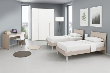 CAMERETTA COMPLETA MOD. ALICE 102 OLMO PERLA E BIANCO LARICE