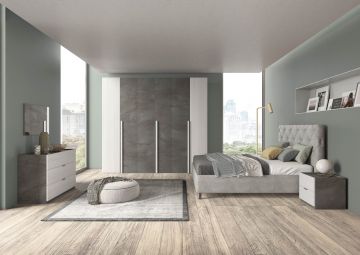 CAMERA COMPLETA LOFT OSSIDO E ROVERE NORDICO