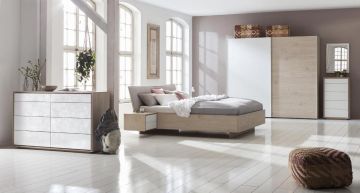 CAMERA DA LETTO ROVERE CHIARO E BIANCO SPATOLATO 1