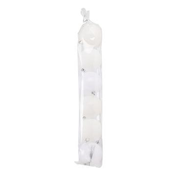 SET 6 SFERE DI PLASTICA BIANCO LUCIDO/OPACO DIAM. 7CM