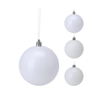SFERA DI PLASTICA BIANCA DIAM. 10CM ASS.