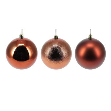 SFERA DI PLASTICA COLOR CAFFE LUCIDA/OPACA/GLITTERATA DIAM.10CM ASS.