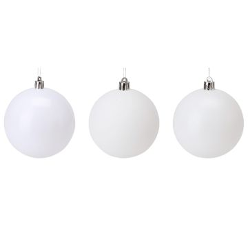 SFERA DI PLASTICA BIANCA LUCIDA/OPACA DIAM. 14CM ASS.
