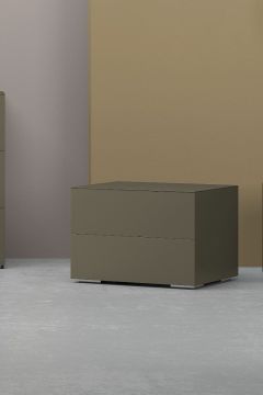 COMODINO IN VETRO SATINATO MUSCHIO CM 55X44 E H 39,5