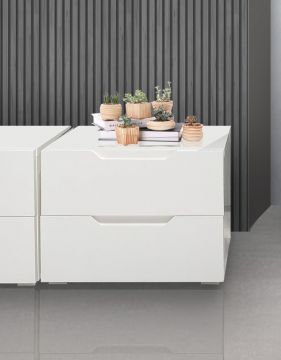 COMODINO ZARA LACCATO BIANCO OPACO 