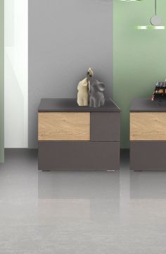 COMODINO OSLO LACCATO PIOMBO OPACO E ROVERE NODATO