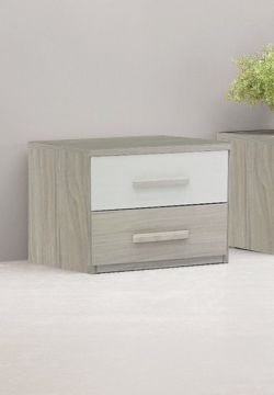 COMODINO FLY CENERE WOOD E FRASSINO NUVOLA