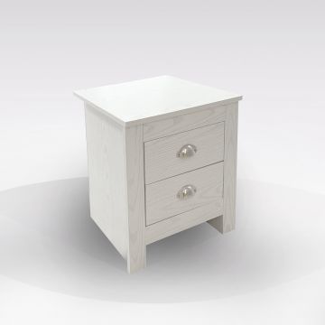COMODINO 2C MOD.TRIO ROVERE SBIANCATO CM45X40 H48