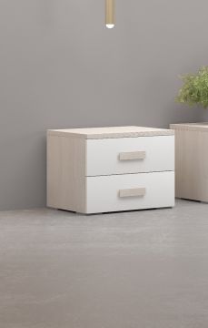 COMODINO PRIME OLMO E BIANCO FRASSINATO 