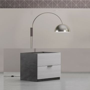 COMODINO LINK OSSIDO E ROVERE NORDICO