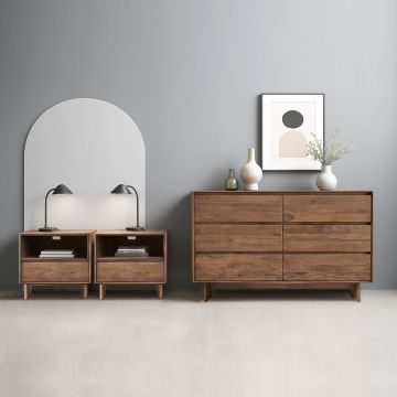 GRUPPO LETTO MOD. SON IN LEGNO DI MANGO