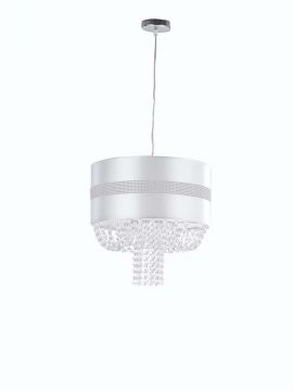 LAMPADARIO CHIGNON BIANCO+PENDEL ART.MT3202020 D. 40CM - 1XE27 60W