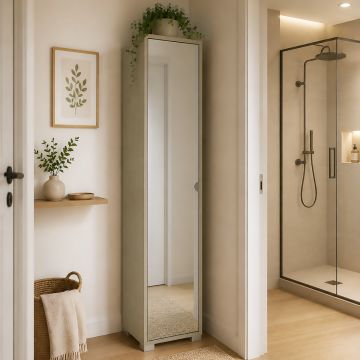 COLONNA 1 ANTA MOD. QUADRANTE CM 43X29 H. 190 OLMO E SPECCHIO