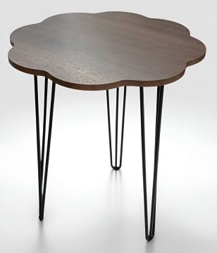 TAVOLINO IN FERRO NERO CON PIANO IN MDF CM 50X59