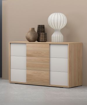 COMO' SQUARE CM 123,5X51 H. 76 NOCE E CANAPA