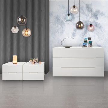 GRUPPO LETTO ZARA TUTTO LACCATO OPACO BIANCO 