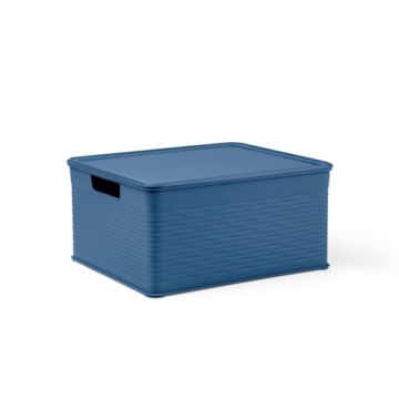 CONTENITORE LOOP IN POLIPROPILENE BLU DENIM 29X33.5 H. 16.5CM 13LT