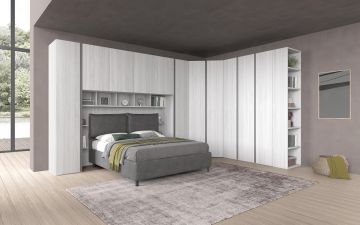 CAMERA BATTENTE ANGOLARE CON GOLA FANGO IN ROVERE NORDICO