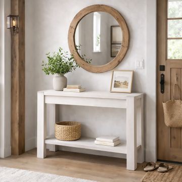 CONSOLLE CM 105 ABETE BIANCO SPAZZOLATO