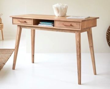 SCRITTOIO IN LEGNO DI ACACIA CM 115X50 H.78 TINTA NATURALE 