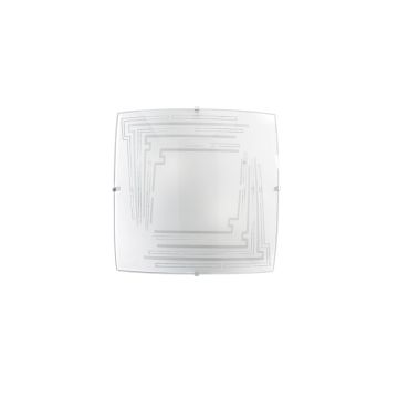 PLAFONIERA CONCEPT BIANCO E CROMO 30X30CM - 2XE27 MAX 60W 