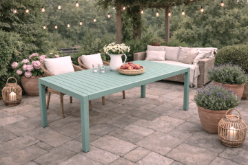 TAVOLO ALL. CM 193X100 IN ALLUMINIO VERDE MENTA