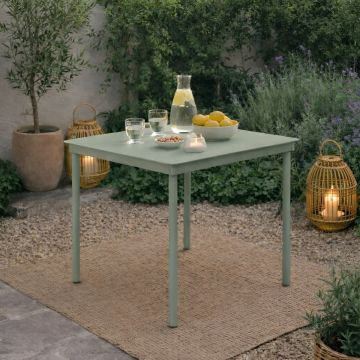 TAVOLO DA ESTERNO CM 83X83 H.76 IN METALLO VERDE SALVIA 