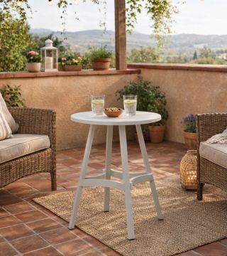 NARDI OUTDOOR - TAVOLO MOD. COMBO 70 DIAM. CM 70 POLIPROPILENE GESSO