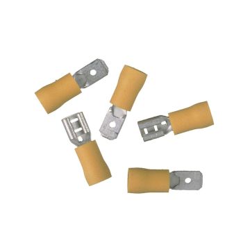 SET 10 TERMINALI ISOLATI MASCHIO-FEMMINA GIALLI