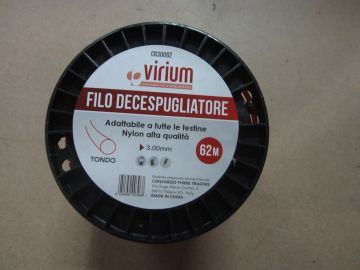 FILO DECESPUGLIATORE NYLON 3MM TONDO 62MT