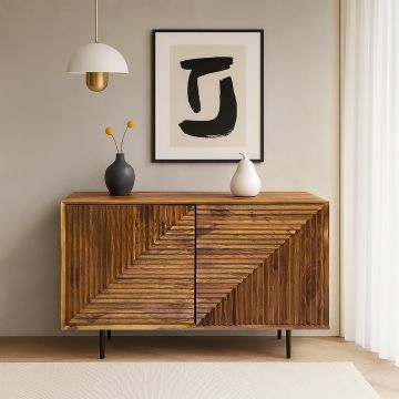 CREDENZA CM 100X40 H.71 IN LEGNO SHEESHAM TINTA STONE