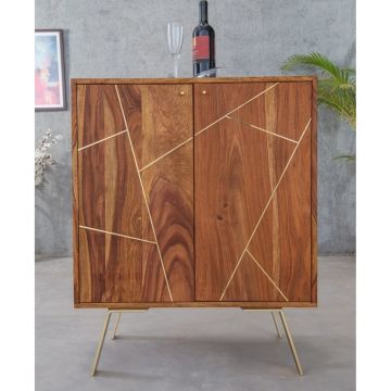 MOBILE BAR MOD. SDO-09 IN LEGNO DI SHEESHAM TINTA STONE