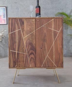 MOBILE BAR MOD. SDO-09 IN LEGNO DI SHEESHAM TINTA STONE