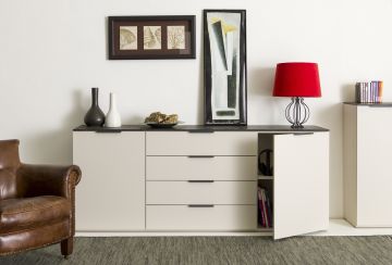 CREDENZA MOD.BRINA CM 200X44.5 H.81 CASHMERE E MARBLE