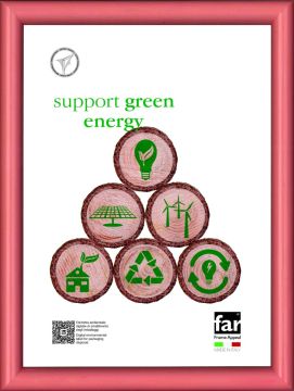 CORNICE VIRIUS IN LEGNO E CRILEX ROSSA 35X50CM